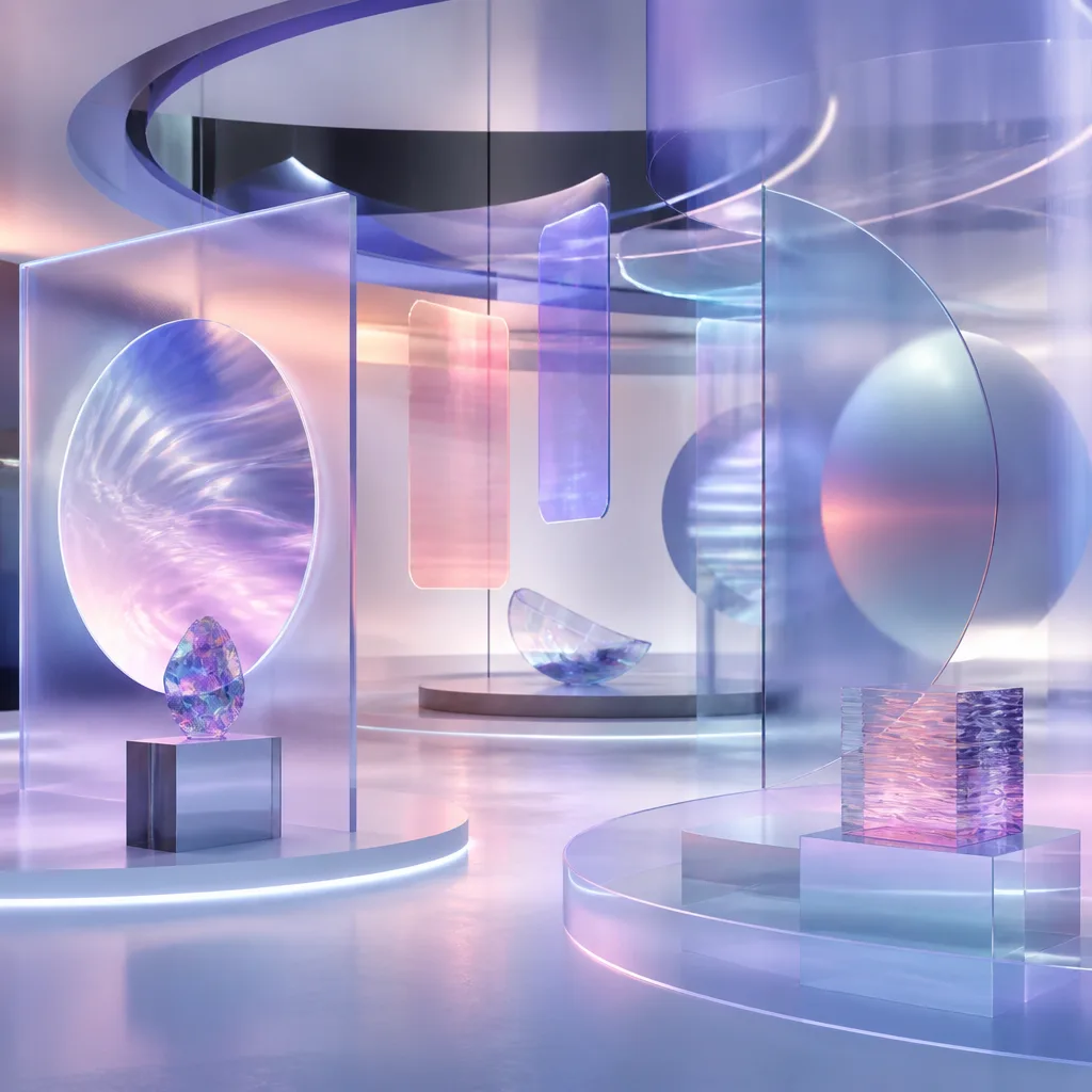 Glass prisms refracting light into spectrum