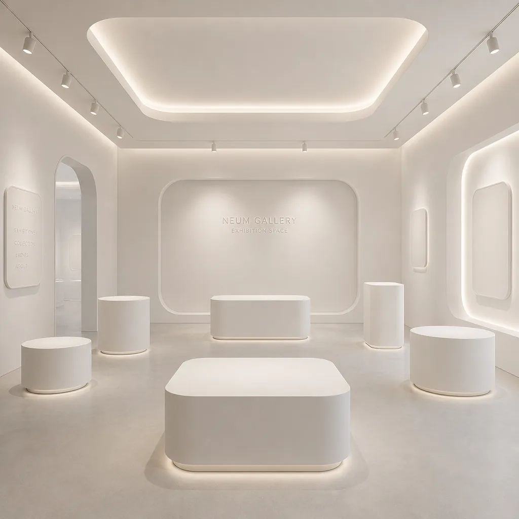 松山文創園區 5 號倉庫展場內部，新擬物化風格