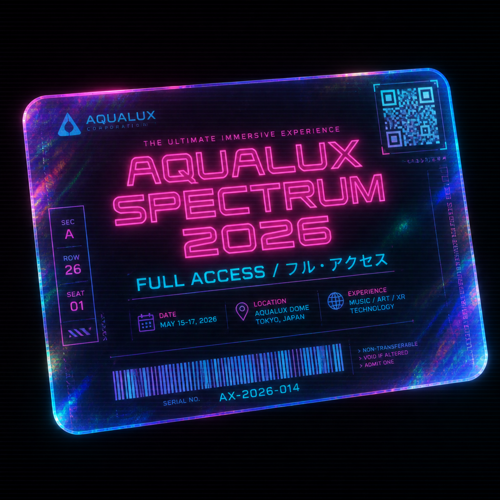AQUALUX SPECTRUM 2026 入場券 mockup