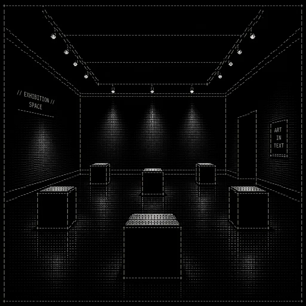 ASCII art map of the exhibition venue