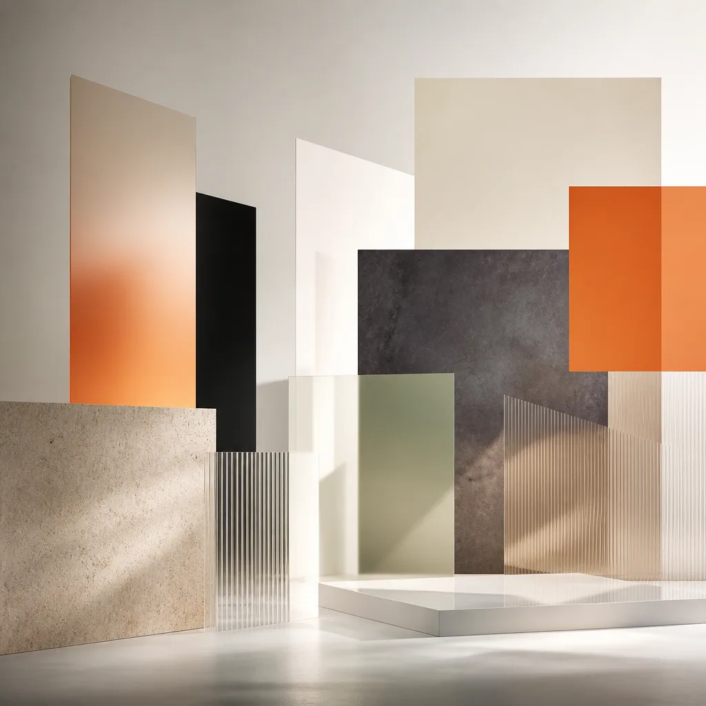Clean gallery space with modern graphic design piece.