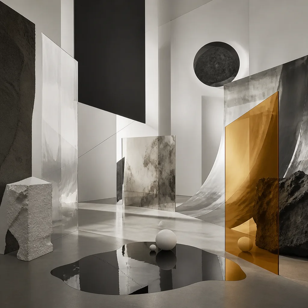 Abstract, conceptual art piece with intriguing textures.