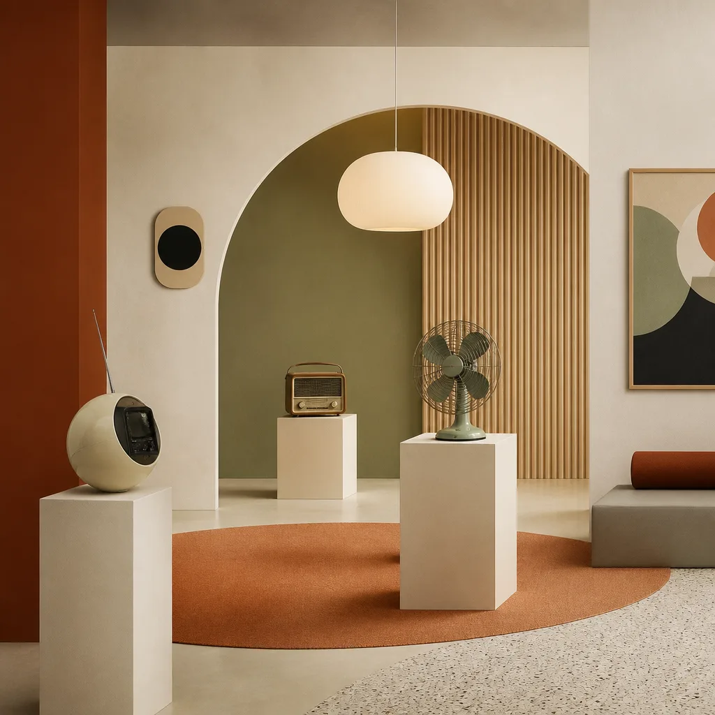 Vintage Scandinavian living room for Retro Echo zone.