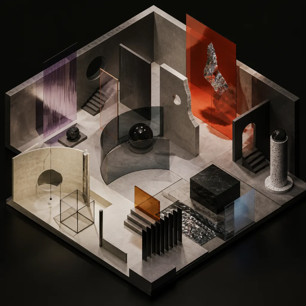 Isometric 3D abstract lab for Avant Lab