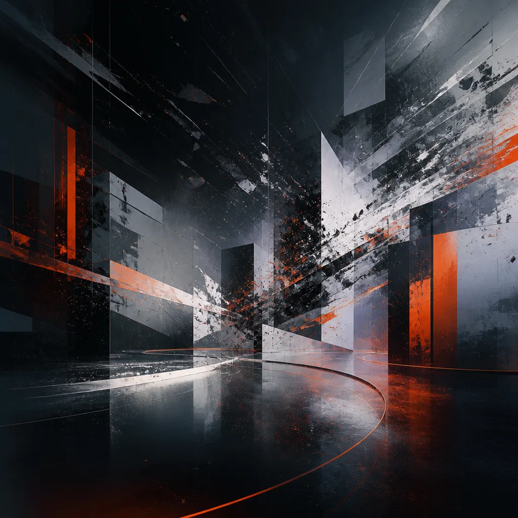 Dynamic motion graphics with trails of light and bursting numbers.