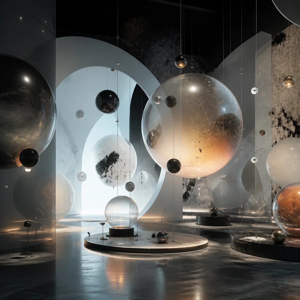 Z03 Avant Lab: abstract, fragmented orbs with sharp, angular edges