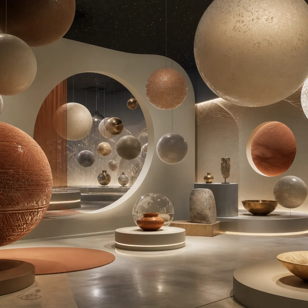 Z04 Cultural Spectrum: interconnected orbs with patterns inspired by East Asian art